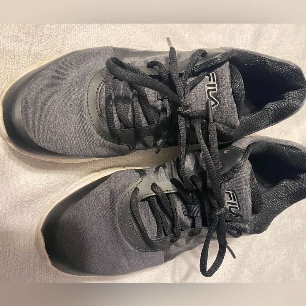 Fila Charcoal and Black Athletic Shoes
